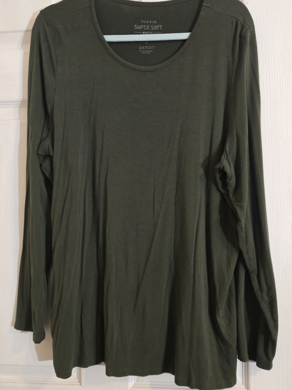 torrid Olive Green Long Sleeve Super Soft Tee